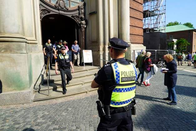 Hamburg, Evakuierungsübung am Hamburger Michel