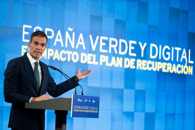 Spanien, Pedro Sánchez nimmt am Event A Green and Digital Spain zum Recovery-Plan in Madrid teil
