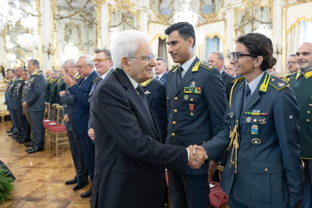 Italien, Präsident Sergio Mattarella trifft Vertreter der Guardia di Finanza in Rom