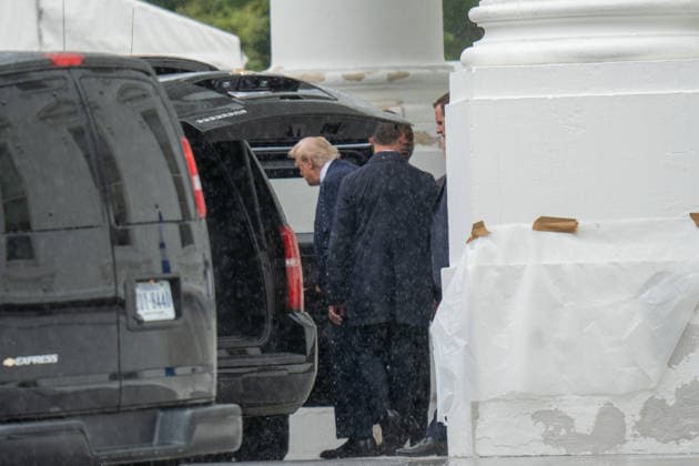 USA, Donald Trump verlässt das Weiße Haus in Washington DC