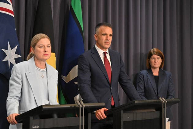 Australien, Julie Collins und Peter Malinauskas Pressekonferenz in Canberra