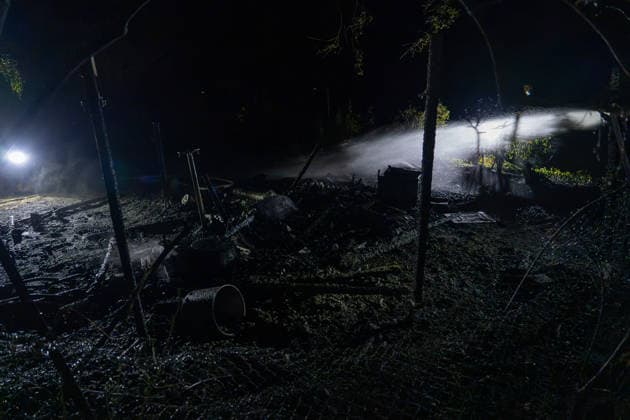 Hessen, Brand in Hütte in Rödermark Ober-Roden