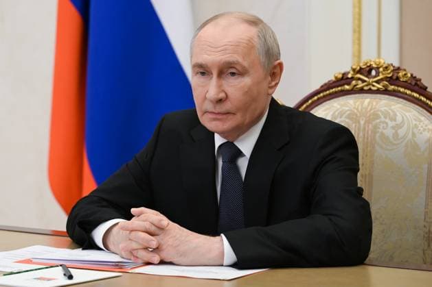 Russland, Wladimir Putin Videokonferenz in Moskau