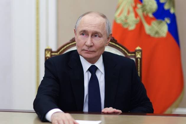 Russland, Wladimir Putin Videoansprache in Moskau