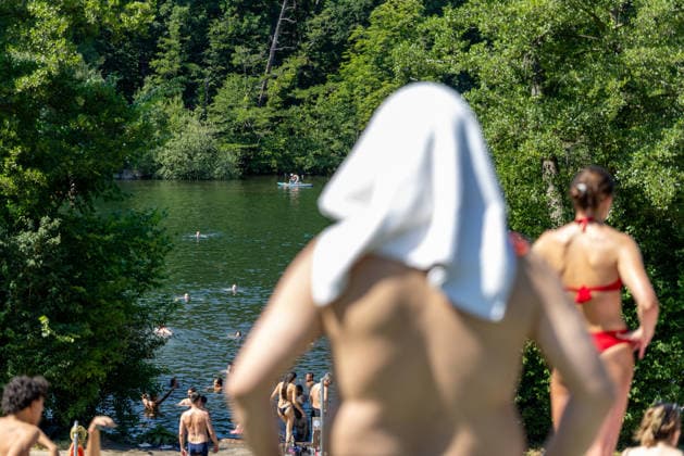Hitzewelle in Berlin, Eindrücke vom Schlachtensee