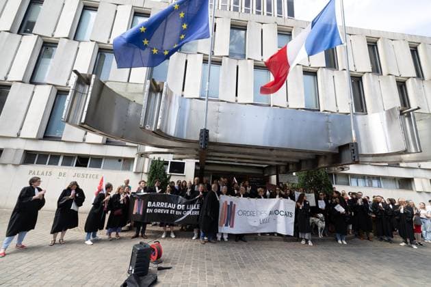 Frankreich, Protestaktion im Mordfall Lyhanna in Lille