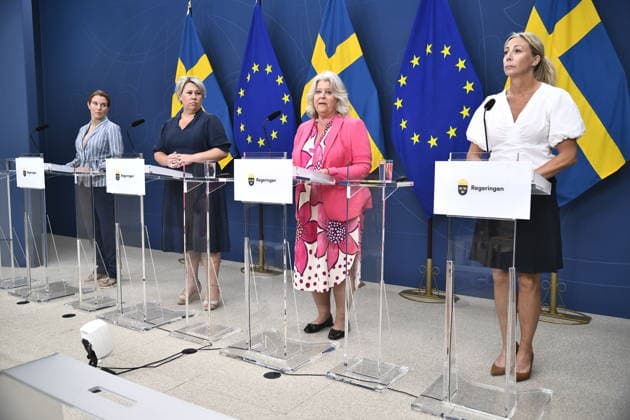 Schweden, Regierungspressekonferenz in Stockholm