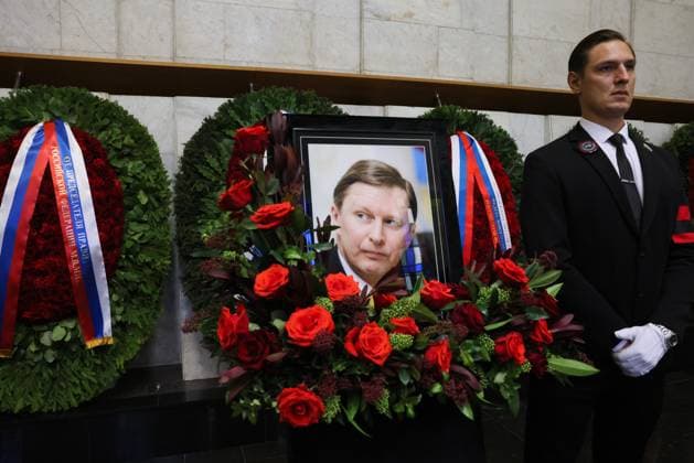 Russland, Trauerfeier für den ehemaligen Verteidigungsminister Sergei Ivanov in Moskau