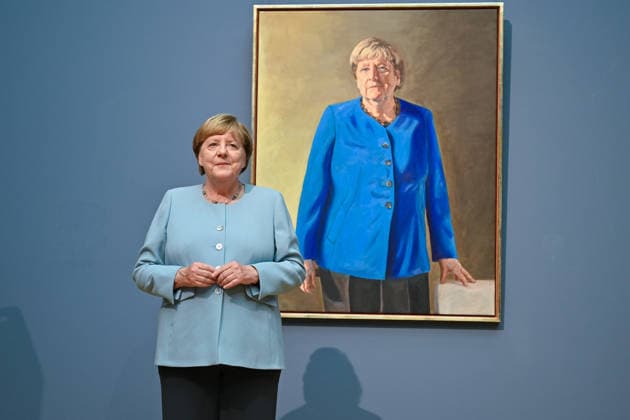 Berlin, Porträt von Angela Merkel im Bode-Museum enthüllt