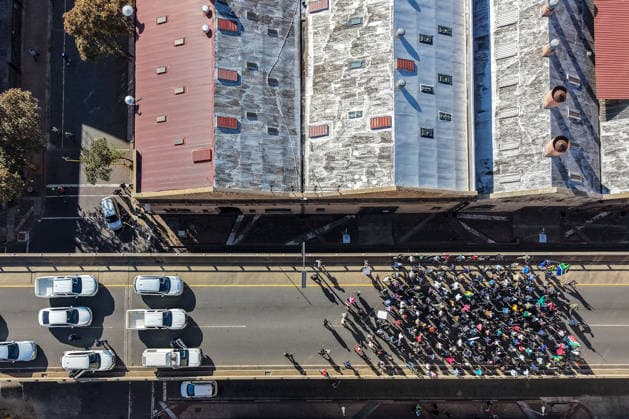 Südafrika, Johannesburg, Protestmarsch gegen illegale Einwanderung
