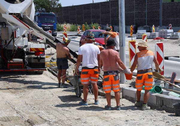 Österreich, Arbeiten während extremer Hitze in Wien