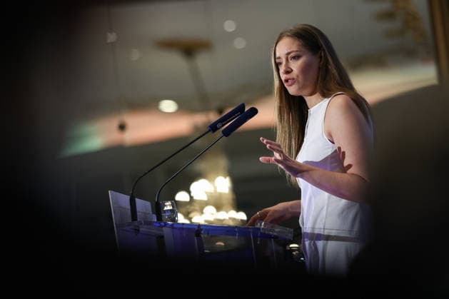 Spanien, Ester Munoz Pressetermin in Madrid