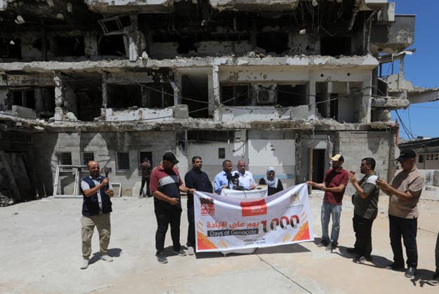 Nahostkonflikt, Gaza, Pressekonferenz zur humanitären Lage nach 1.000 Kriegstagen in Gaza-Stadt