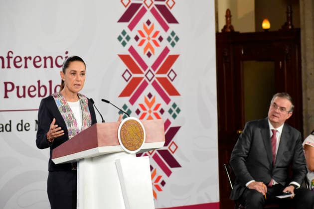 Mexiko, Pressekonferenz mit Präsidentin Claudia Sheinbaum und Marcelo Ebrard Casaubon