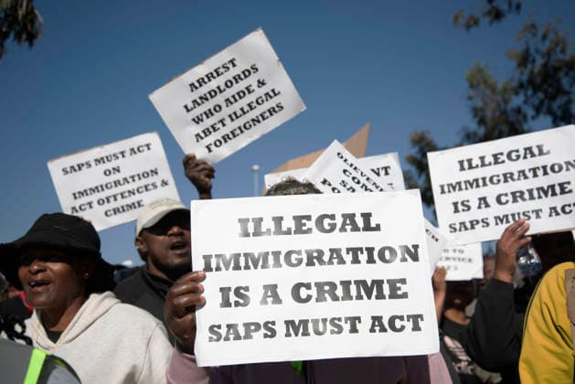 Südafrika, Protest gegen illegale Einwanderung in Pretoria