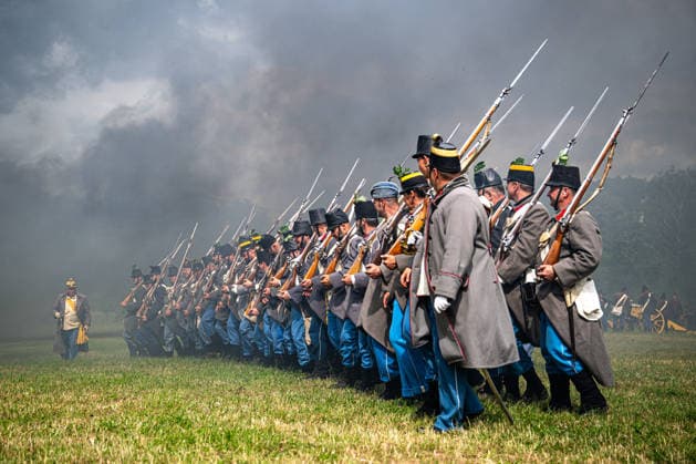 Tschechien, Reenactment der Schlacht von Sadowa in Chlum