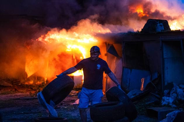 Ukraine, Eindrücke nach Luftangriff auf Kiew