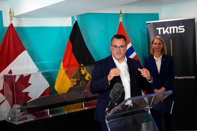 Kanada, TKMS Pressekonferenz mit CEO Oliver Burkard in der deutschen Botschaft in Ottawa