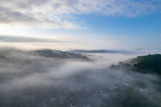 NRW, Nebel über dem Siegerland