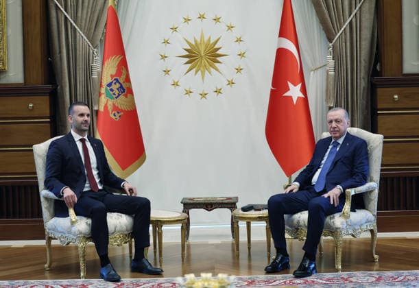 Türkei, Recep Tayyip Erdogan trifft Milojko Spajic in Ankara