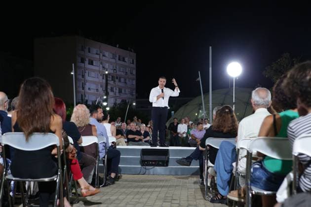Griechenland, Alexis Tsipras bei Kundgebung in Peristeri