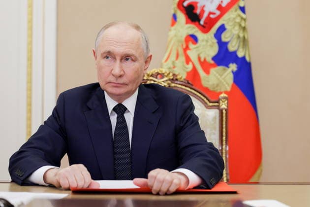 Russland, Wladimir Putin Videokonferenz in Moskau