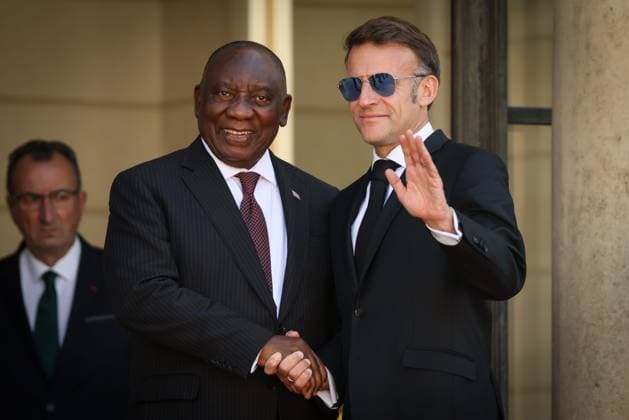 Paris, Emmanuel Macron empfängt Cyril Ramaphosa