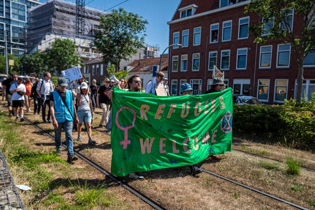 Niederlande, Pro-Asyl-Demonstration in Schiedam