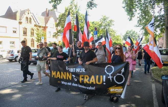 NRW, Demonstration gegen den Christopher Street Day in Wesel
