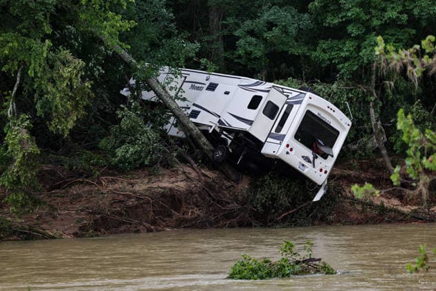 USA, Überschwemmungen in Lesterville, Missouri
