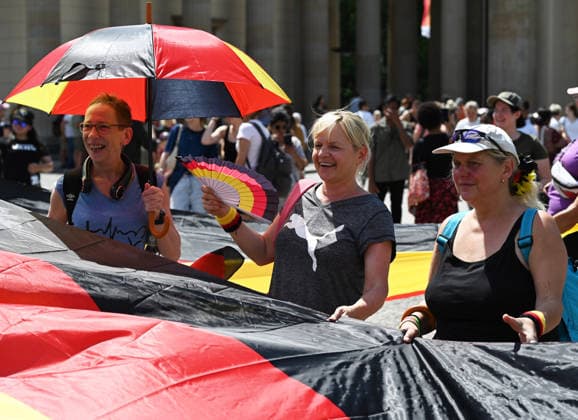 Berlin, Demonstration gegen die Regierung
