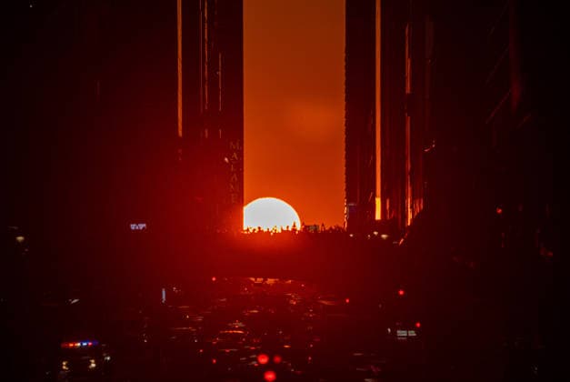 USA, Manhattanhenge in New York