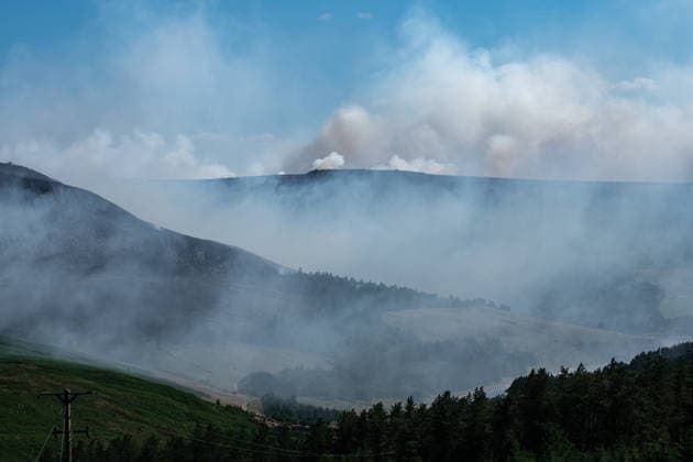 Großbritannien, Bodenbrand im Dovestone Reservoir