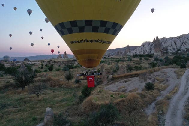 Türkei, Heißluftballon-Gedenkfahrt über Kappadokien