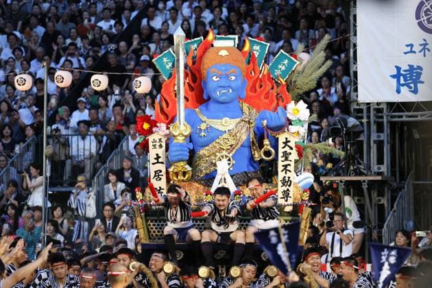 Japan, Hakata Gion Yamakasa Festival in Fukuoka