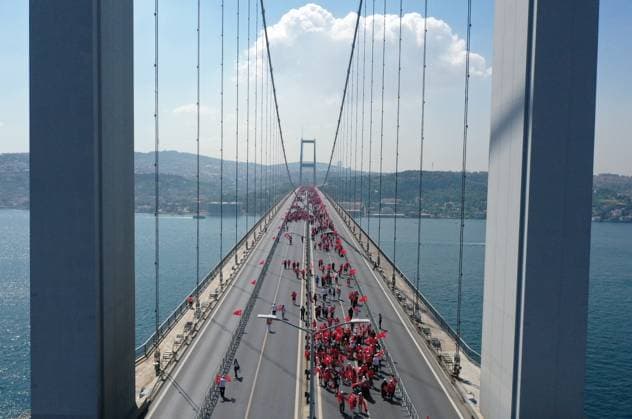 Türkei, Gedenkmarsch für Demokratie und Märtyrer in Istanbul