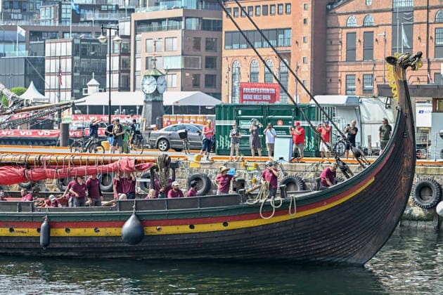 Norwegen, Wikingerschiff Draken Harald Harfagre vor Oslo