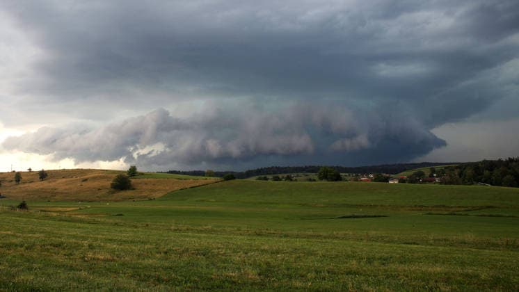 Bayern, Aufziehende Unwetter über der Bodenseeregion