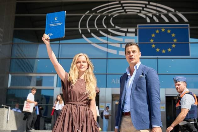 Brüssel, Übergabe der Unterschriftensammlung zum Save Europe Act