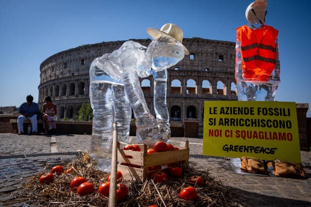 Rom, Greenpeace-Aktion zum Gedenken an die Opfer des Klimawandels