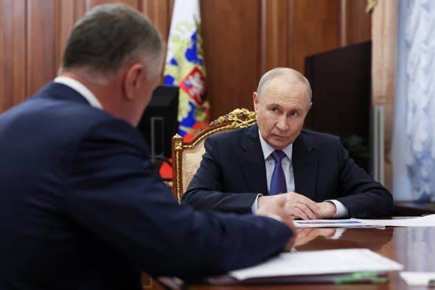 Russland, Wladimir Putin trifft Marat Chusnullin in Moskau