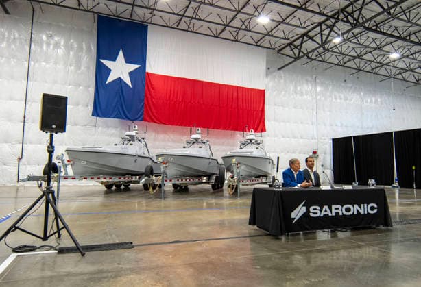 USA, Pressekonferenz zum Bau einer Saronic Werft Port Alpha in Texas