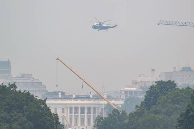 USA, Donald Trump Abreise in Washington zu FIFA-WM-Terminen nach New York
