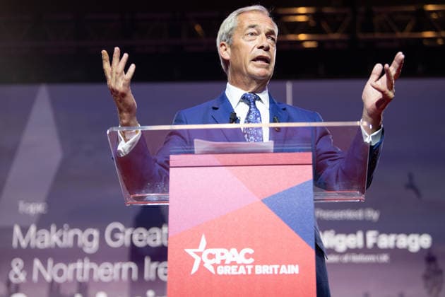 Großbritannien, CPAC Great Britain mit Nigel Farage in London