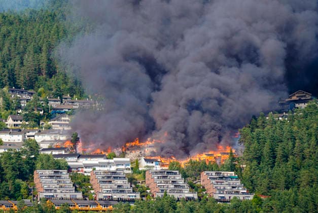 Norwegen, Großbrand in Drammen