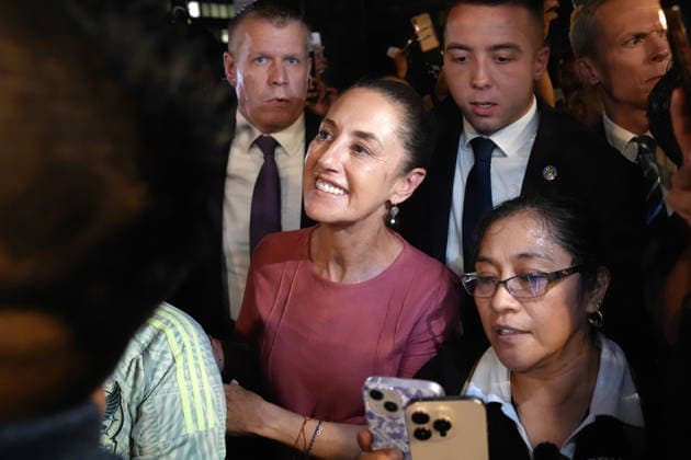 USA, Claudia Sheinbaum Ankunft in New York