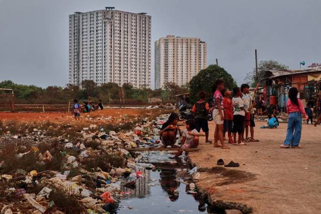 Indonesien, Alltag in Kampung Muara Baru in Nord-Jakarta