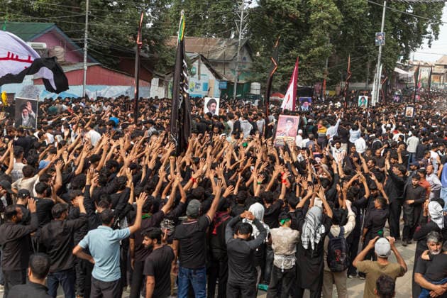 Indien, Religiöse Safar-Prozession schiitischer Muslime in Magam