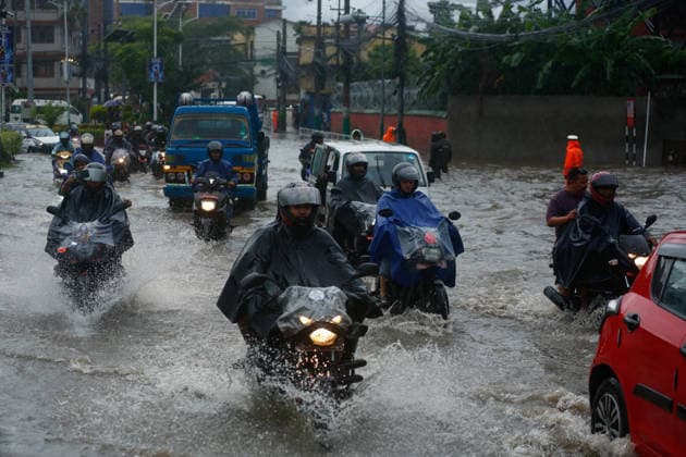 Nepal, Schwere Regenfälle in Kathmandu