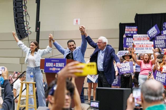 USA, Wahlkampf in Lansing für Abdul El-Sayed, Kandidat für den US Senat